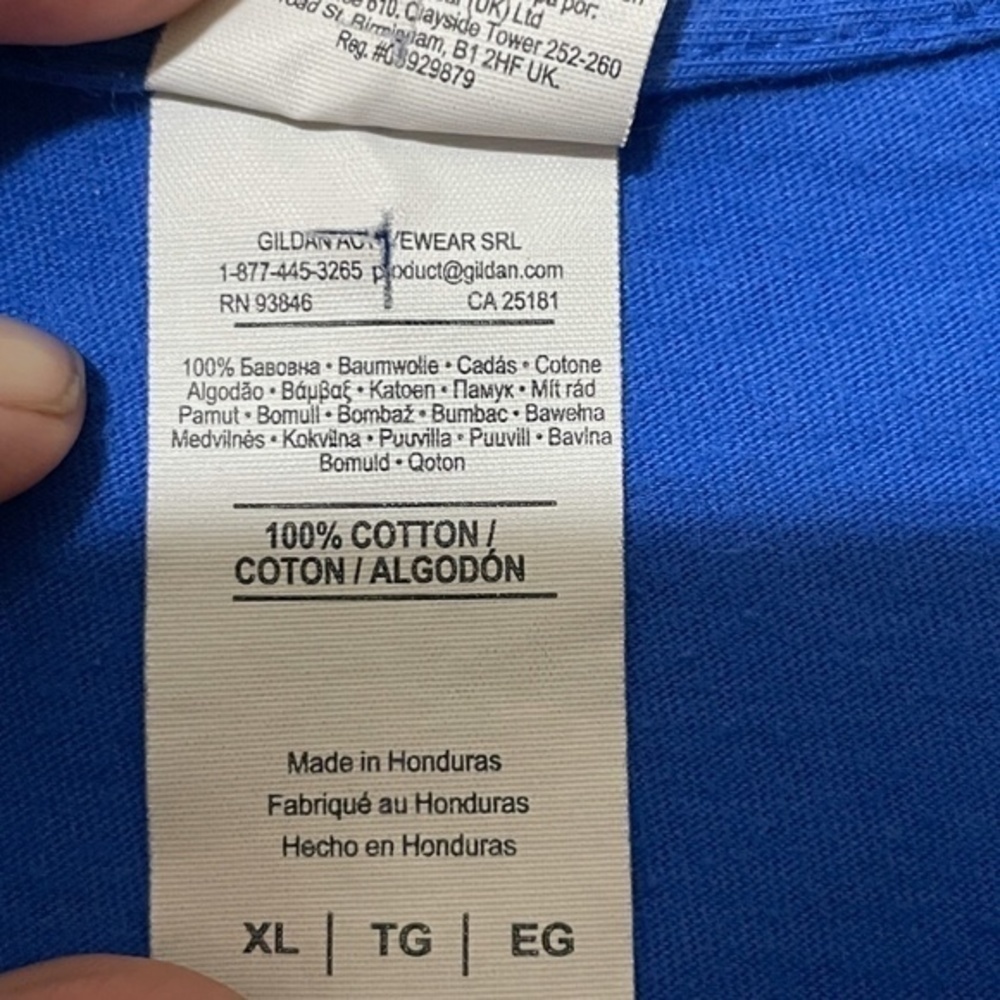 3/$25 Gildan Soft Style Ring Spun Graphic T-Shirt Blue Short Sleeve Mens Size XL - Picture 5 of 11